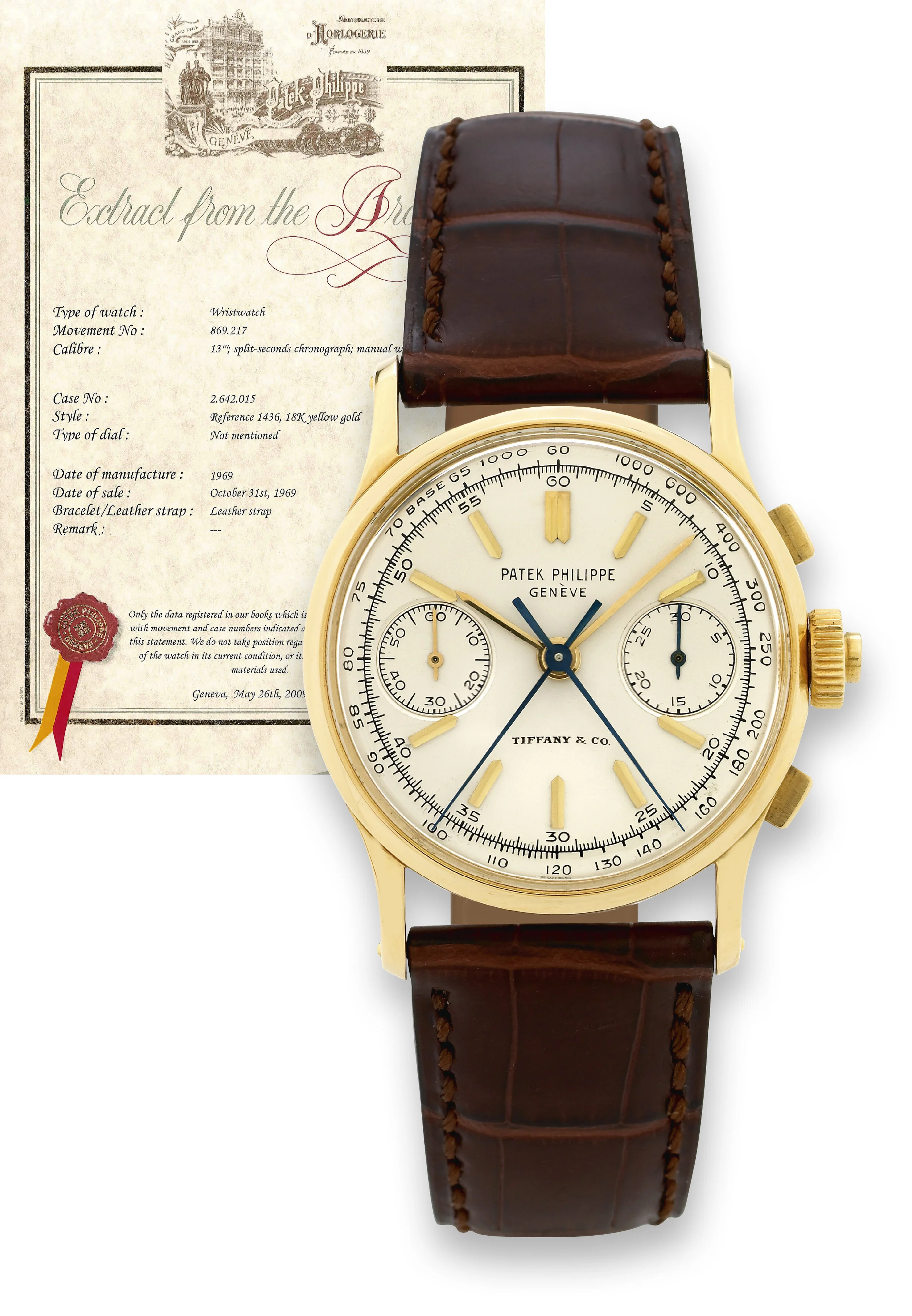 A brief look at Tiffany-signed Patek Philippe 1436 split-seconds